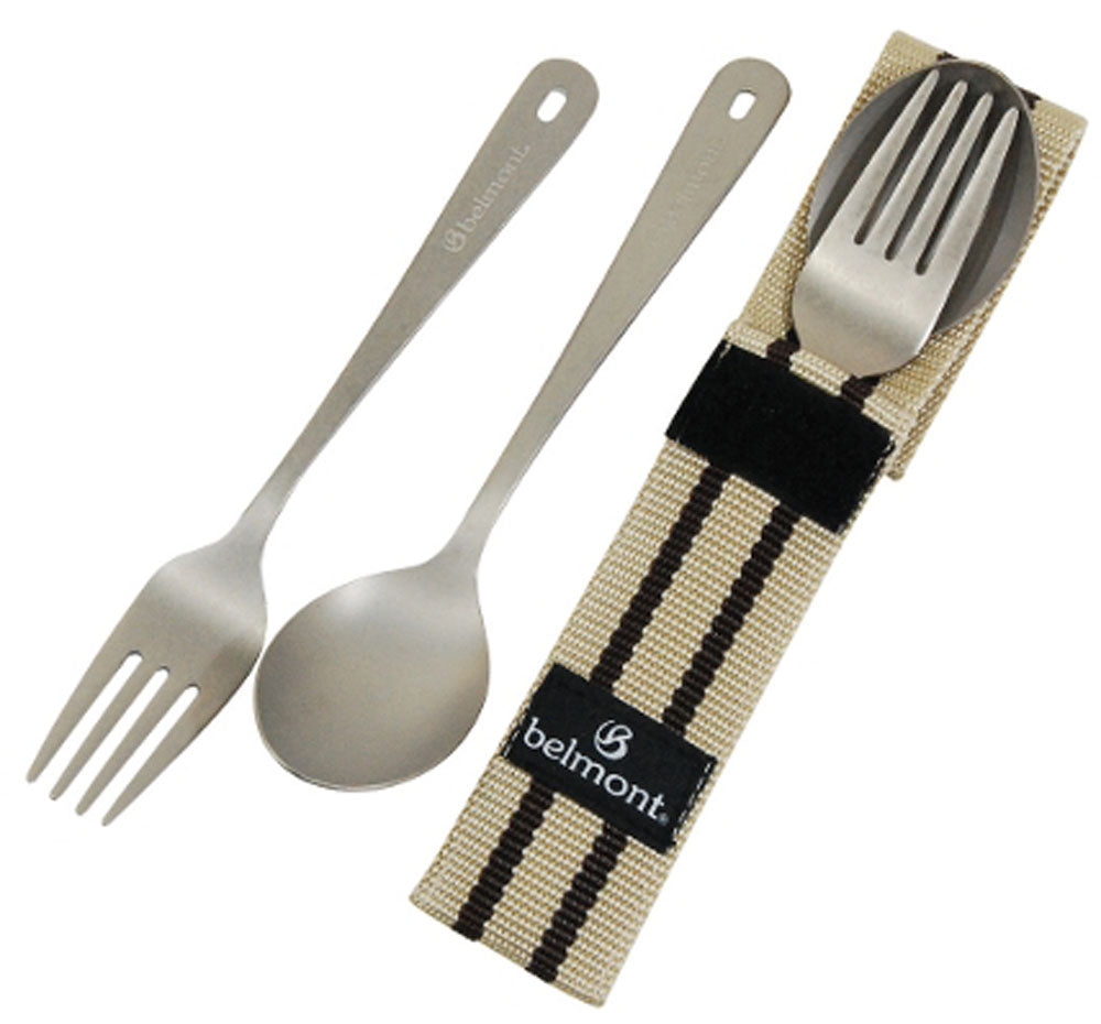 【アウトレット】 チタン カトラリー フォーク スプーン 2P セット ケース付