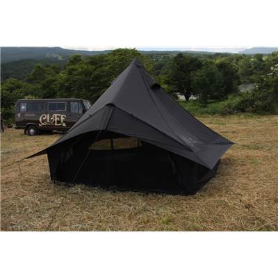 グロッケ12 テント 小川テント アウトドア キャンプ レジャー ファミリー 5人用 6人用 黒 ブラック