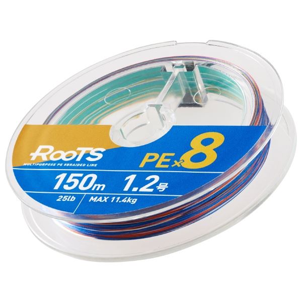 ROOTS ルーツ PE×8 マルチカラー 3号(45lb) 200m