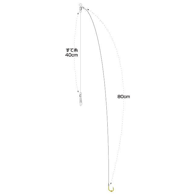 C-13C がちんこ泳がせ 1本針 ハリ14号 ハリス14号 2組入