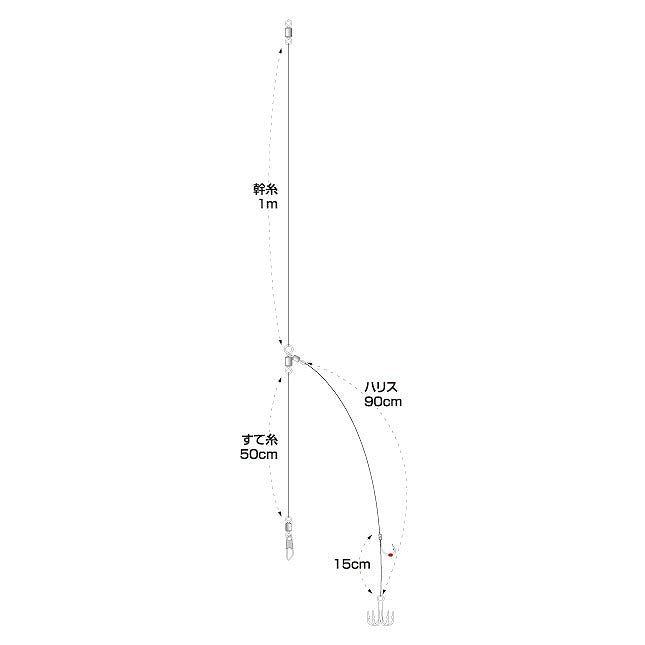 C-89 がちんこヒラメ ハリス固定式 ハリ17号 ハリス6号 2組入