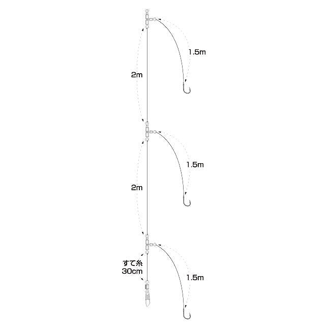 C-105 真ウタセ真鯛 3本針 ハリ12号 ハリス5号