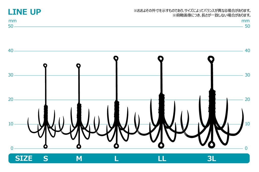 イカつ~る No.1 黒 スタンダード管付き/スレ/6本鈎 L 3本入り