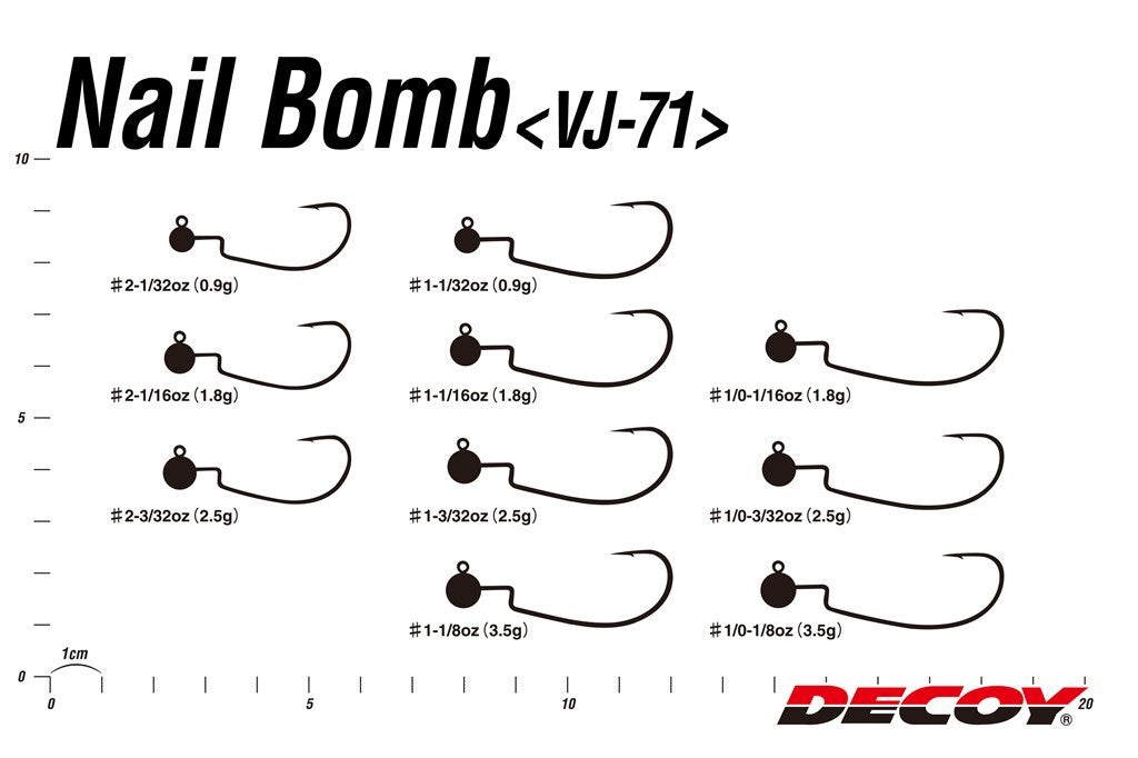 ネイルボム #1/0-2.5g 5個入り