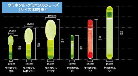ウミホタル ミニ25 φ4.6×9mm イエロー 2本入