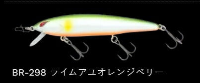 レイダウンミノー ジャストワカサギ サスペンド BR-298/ライムアユオレンジベリー 73mm 6.0g