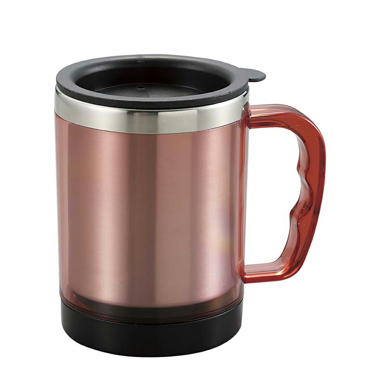 リーブル フタ付マグカップ クリアピンク 260ml