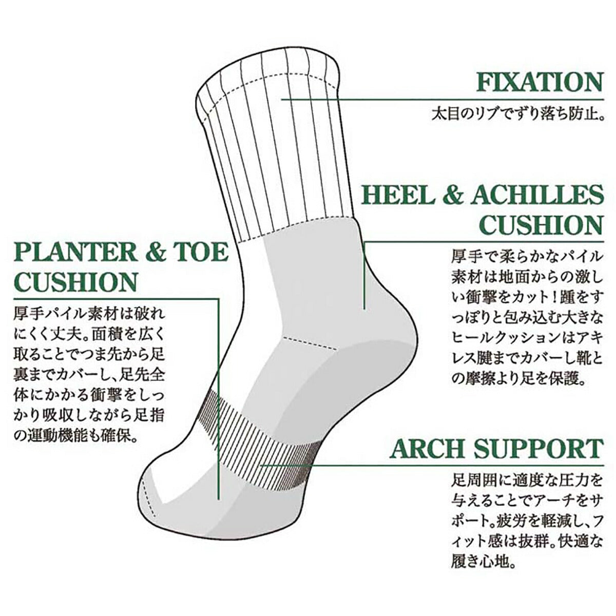 トレッキングソックス レギュラー レッドモク 23~25cm