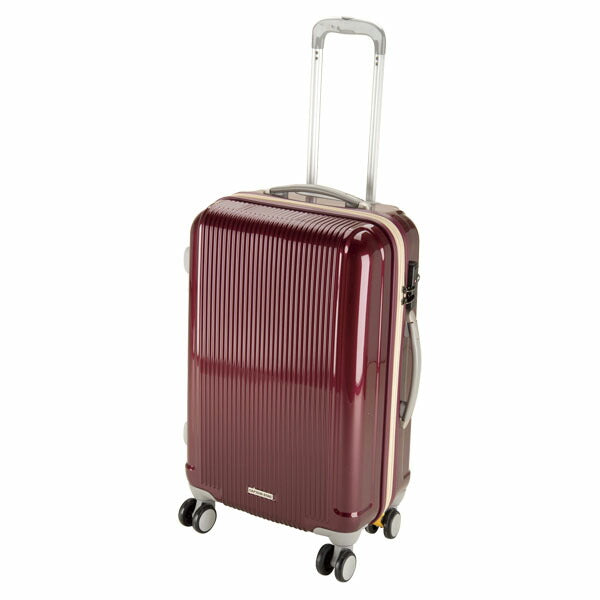 グレル トラベルスーツケース TSAロック付ダブルファスナータイプ ワインレッド Mサイズ