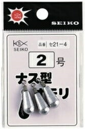 ナス型オモリ(パック入) 3個入