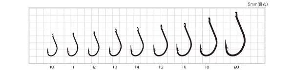 カン付丸セイゴ 黒(ブラック) 10号 15本入
