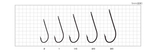 【アウトレット】太刀魚ストレートフック ブラック 3/0号 5本入