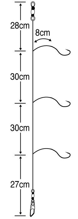 【アウトレット】ちょい波止胴突 6号 ハリス0.8 3本鈎×2セット