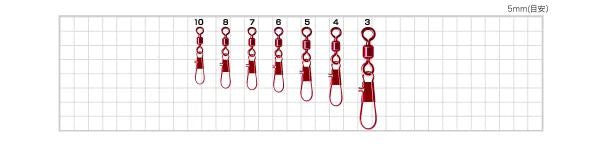 【アウトレット】赤インター付パワースイベル 4 3個入