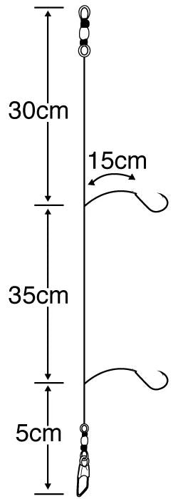 【アウトレット】堤防カサゴガシラ3セットA 10号 ハリス2