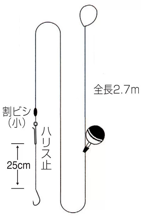 ブルーギル 7-1.5 2.7m 1本鈎+スペア鈎2本