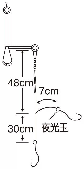 ちょい投げセット 6号 ハリス1 2本鈎+スペア1セット