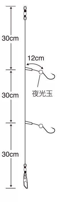 ちょい投胴突丸セイゴ 13号 ハリス3 2本鈎×2セット