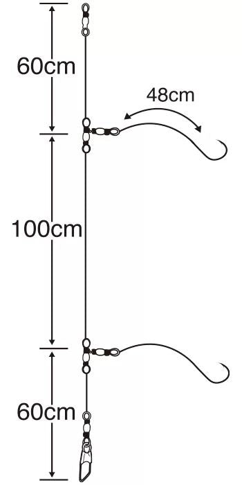 【アウトレット】実船 根魚五目2本鈎 13号 ハリス4