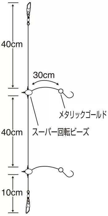 快適船キス胴突 9号 ハリス1.5 2本鈎×2セット