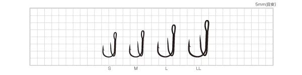 【アウトレット】太刀魚ダブルフック ブラック S号 6本入