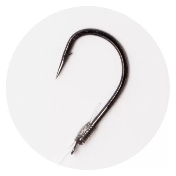 【アウトレット】コイ鈎 糸付 黒 10号 ハリス2