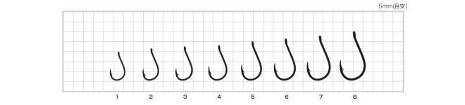【アウトレット】極太カン付チヌ 黒(ブラック) 7号 8本入