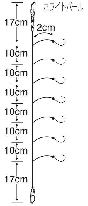 【アウトレット】ピカイチ小鮎 ケイムラ\U0026ホワイトパール 2.5号 ハリス0.6 7本鈎×1セット