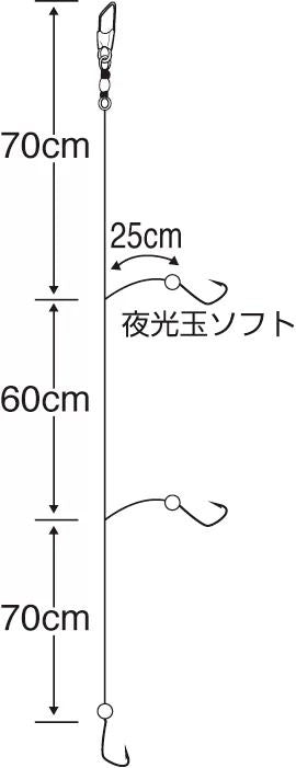 激釣アジビシ3本鈎 金 10号 ハリス2 3本鈎×2セット