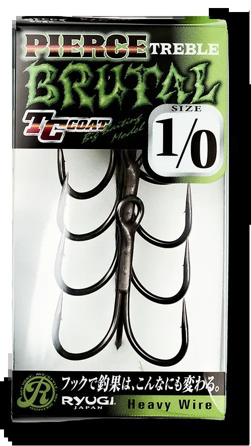 【アウトレット】ピアストレブルブルータル TCブラック 2/0 4本入