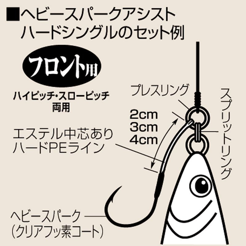 ヘビースパークハードシングル 4cm 3/0 3本入