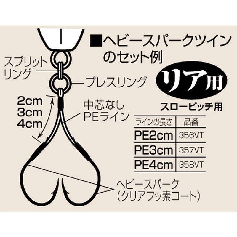 ヘビースパークアシスト ツイン リア用 4cm2/0 2セット