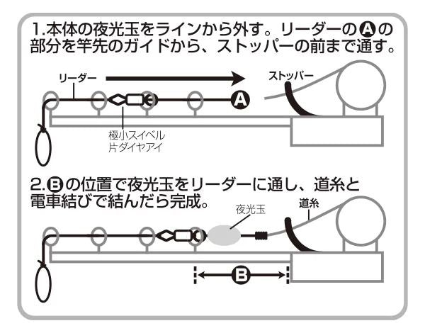 ワカサギ鬼楽電動用リーダーループ 0.6号 2セット