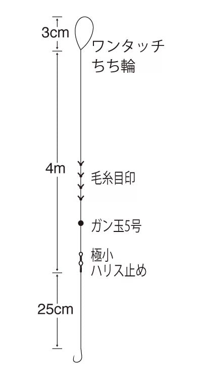マルチ渓流 4.5m竿用 6号 1本鈎+スペア鈎2本