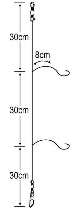 メバルカサゴ 3セット 8号 ハリス0.8