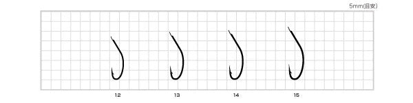 【アウトレット】うなぎ鈎 ブラウン 15号 14本入