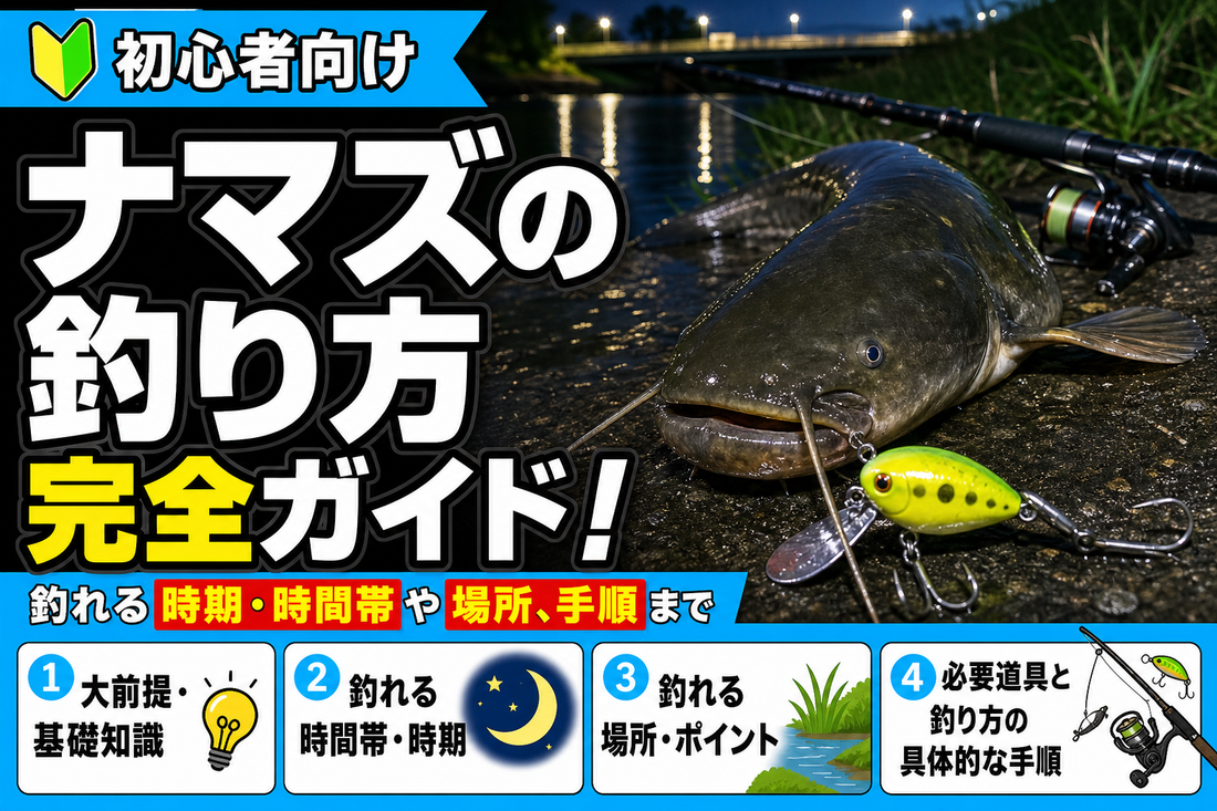 【初心者向け】ナマズの釣り方完全ガイド！釣れる時期・時間帯や場所、手順まで