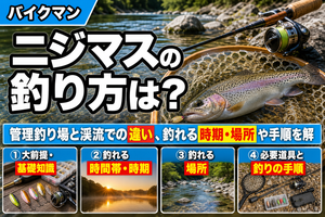 ニジマスの釣り方は？管理釣り場と渓流での違い、釣れる時期・場所や手順を解説
