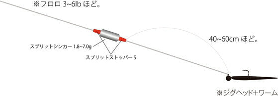 スプリットシンカー クロム 1.8g 本体3個入り