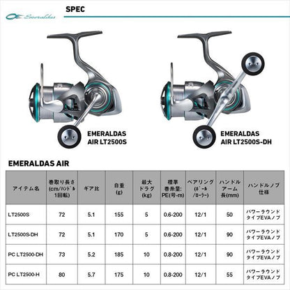 エメラルダスAIR LT2500S-DH スピニングリール