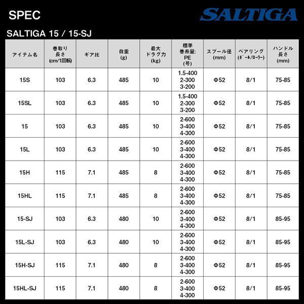 ソルティガ 15L-SJ 左巻き 両軸リール