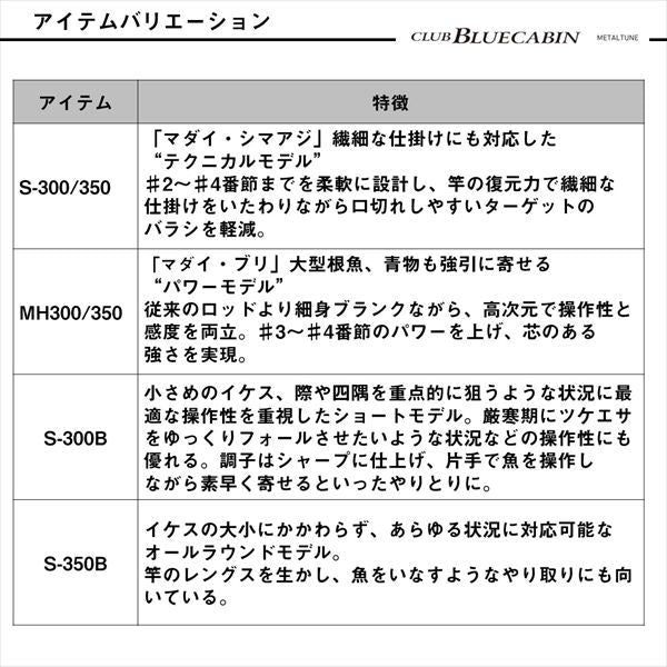 クラブブルーキャビン メタルチューン さぐりづり S-300B･Q 3.0m ロッド(海上釣堀/イカダ/カセ)