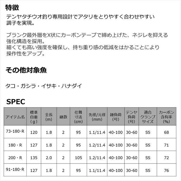 テンヤタチウオX 73-180･R 1.8ｍ ロッド