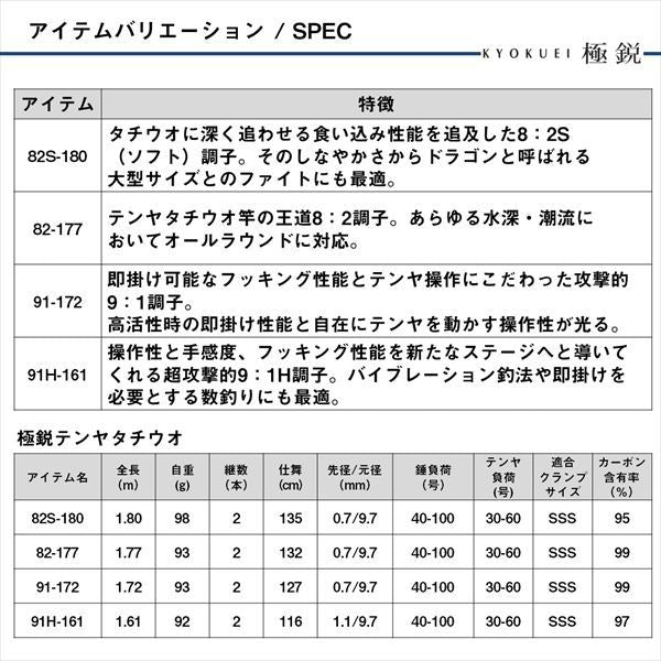 極鋭テンヤタチウオ 82-177 1.77m ロッド(船)