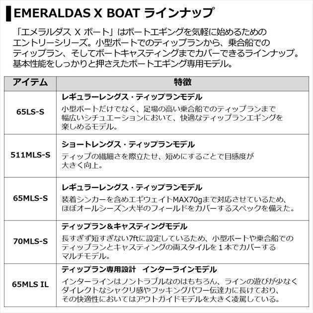 エメラルダスX BOAT 70MLS-S 2.13ｍ ロッド