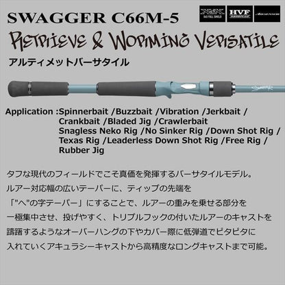 SWAGGER(スワッガー) C66M-5 ベイトモデル 1.98m ロッド(バス)