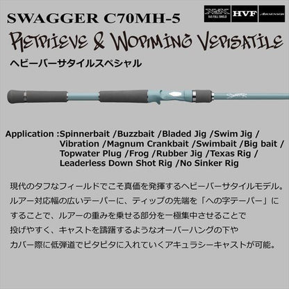 SWAGGER(スワッガー) C70MH-5 ベイトモデル 2.13m ロッド(バス)