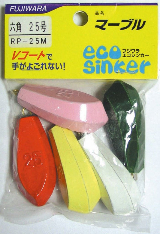エコシンカー マーブル六角 20号 ミックス 5個入