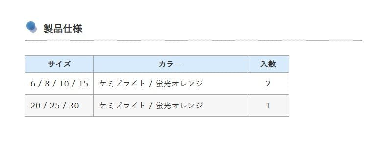 カラーシンカー ナツメ 30号 ケミブライト 1個入