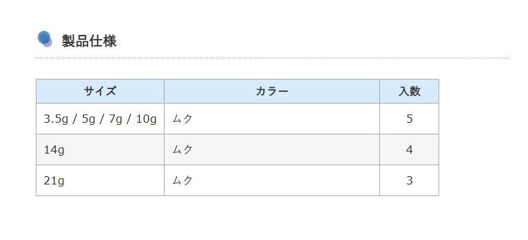 RFE ジグヘッド ロングシャンク 5g 無垢 5個入